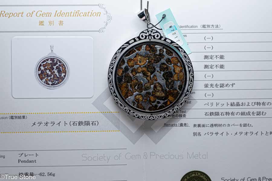 楽天市場】鑑別書付き AAA パラサイト隕石 回転 大型 ペンダントトップ