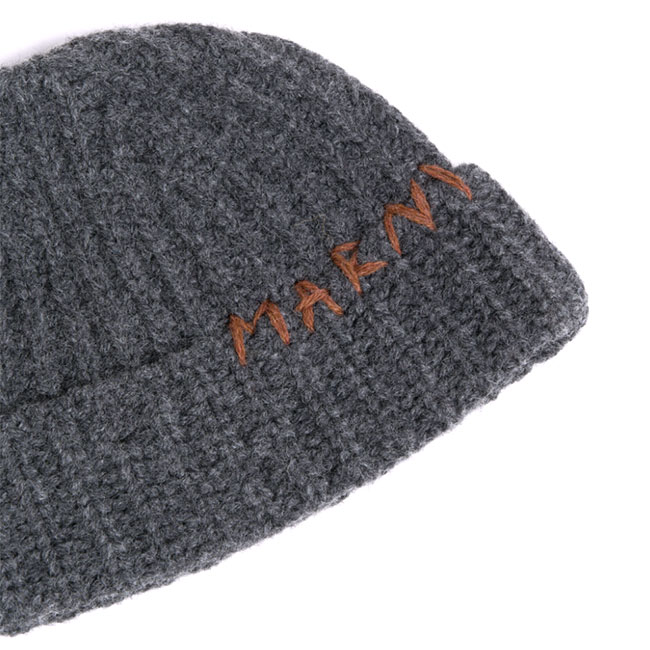 楽天市場】[SALE] MARNI マルニ ロゴ刺繍 ウール ニットキャップ