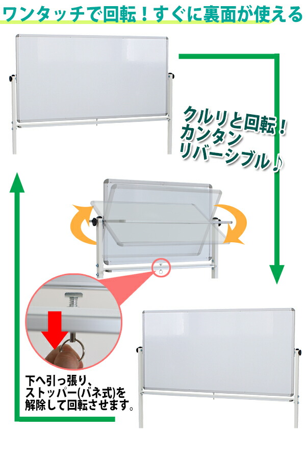 楽天市場】送料無料 新品 ホワイトボード W1800xH900 両面 エコノミー