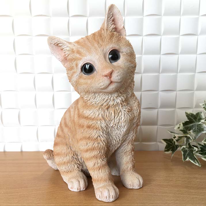楽天市場】ガーデンオーナメント お座り子猫 茶トラねこ インテリア