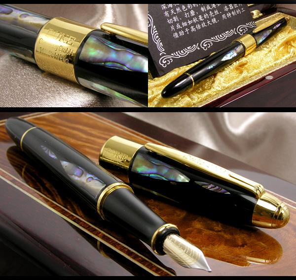 楽天市場】J【即納】【DUKE/デューク】螺鈿細工！14k 碧海明珠 万年筆