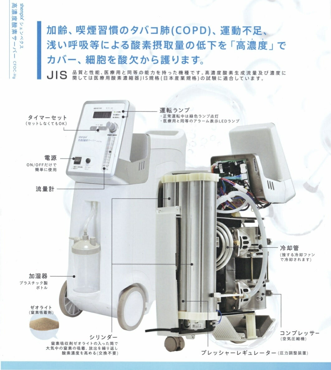 高濃度酸素サーバー『shenpix酸素濃縮器(CFOC-Hg)』酸素吸入器 楽天