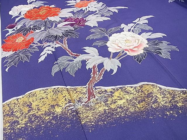 楽天市場】平和屋本店□極上 創業460年・千總 振袖 駒刺繍 枝花文 紺藍