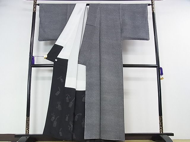 楽天市場】平和屋2□極上 江戸小紋 超極鮫小紋 作家物 黒地 反端付き