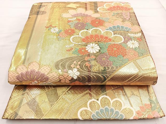 花美人着物□六通柄袋帯 唐織 古都 金銀糸 逸品w16