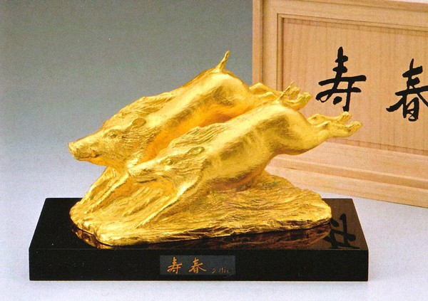 hk☆文化勲章受賞者 富永直樹作 本金箔仕上げ ブロンズ製 高岡銅器