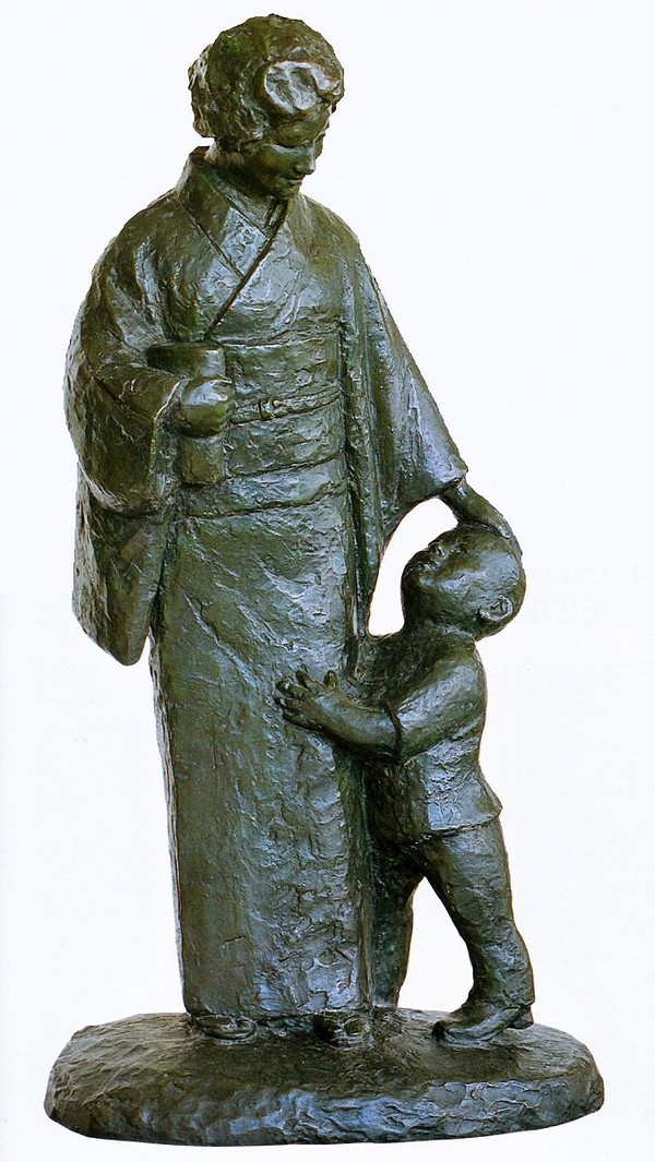 北村西望 おかあさん ブロンズ像 置物 共箱 北村西望 おかあさん