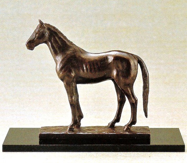 敷台付き高岡銅器銅製馬駿馬13号和雲作干支 馬 午 うま美術鋳物