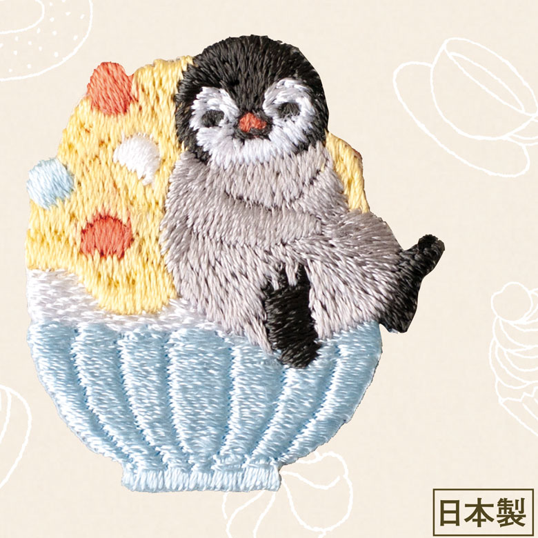 楽天市場】プペ刺繍ワッペン（かき氷に座るペンギン）3枚入り 手作り