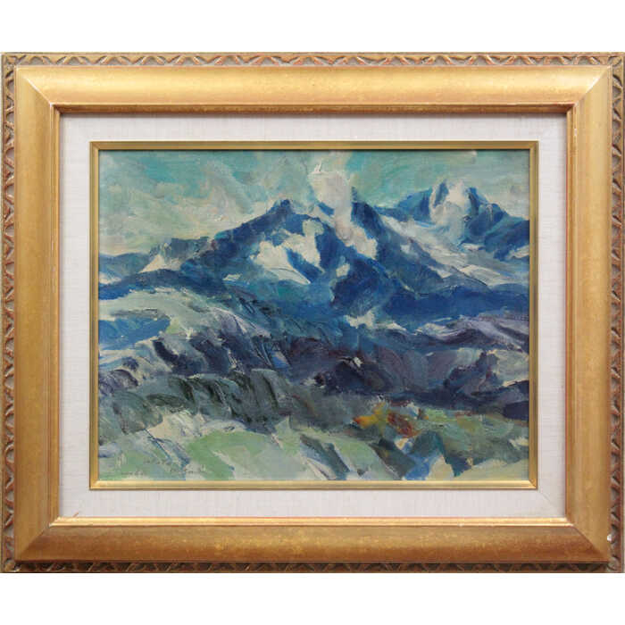 パリの芸人」菊地正則 油彩画 絵画 油絵 F4 キャンバス 額付き 匿名