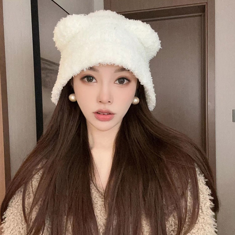 楽天市場】【送料無料】 ニット帽子 クマの耳 熊耳 帽子 耳付き 秋冬