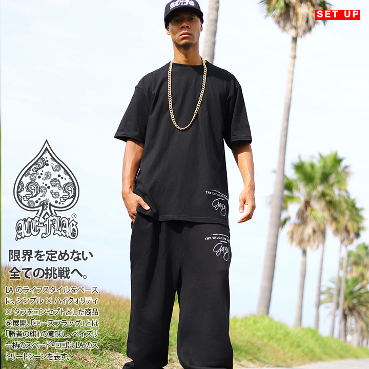 楽天市場】ACE FLAG 上下セット 半袖 ブランド Tシャツ スウェット