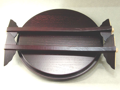 丸卓 溜塗 啄斎好 紙箱入 洗浄済 茶道具 古物品 丸卓 溜塗 啄斎好 紙箱