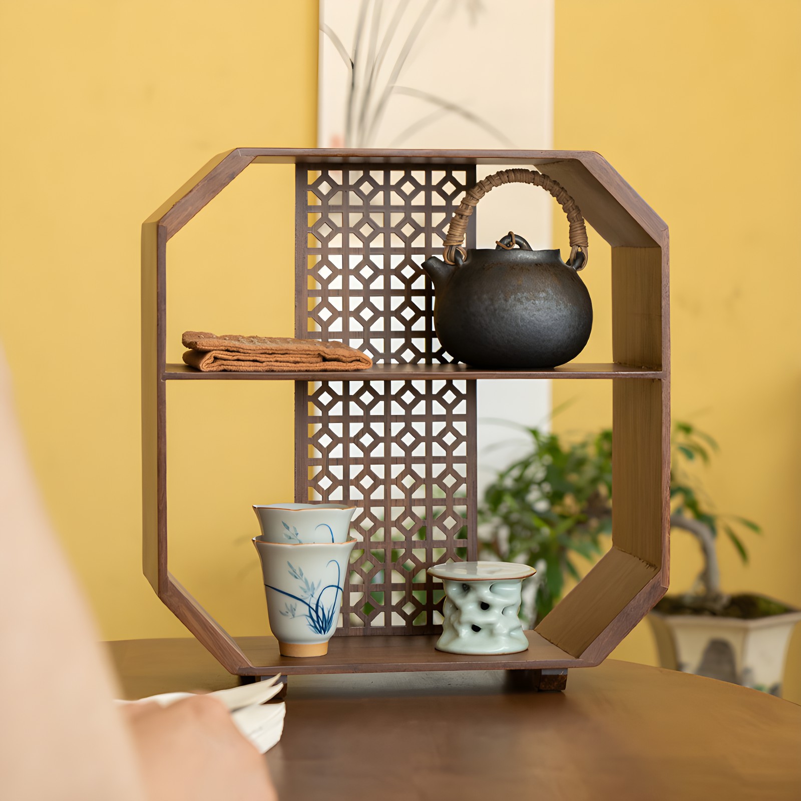 楽天市場】清境Craft インテリア竹茶棚 『2段・3段』 茶杯 飾り棚