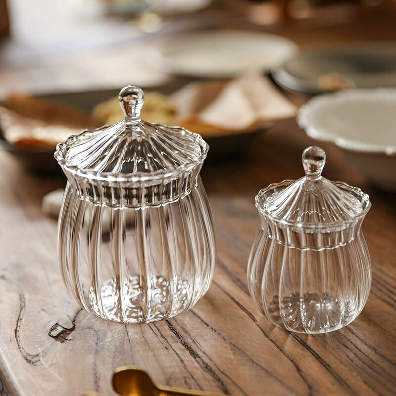 楽天市場】かわいい ガラス 小鉢 蓋付 砂糖入れ 調味料ポット 砂糖