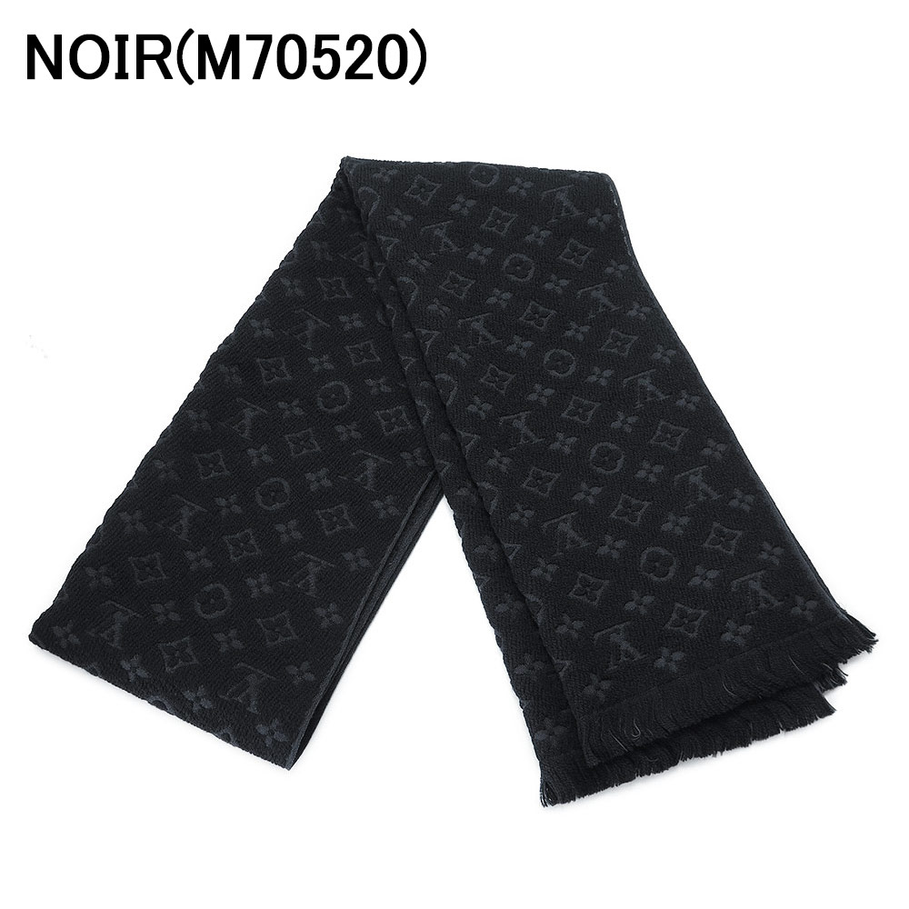 Louis Vuitton ブラック マフラー フリンジ付き LOUIS VUITTON