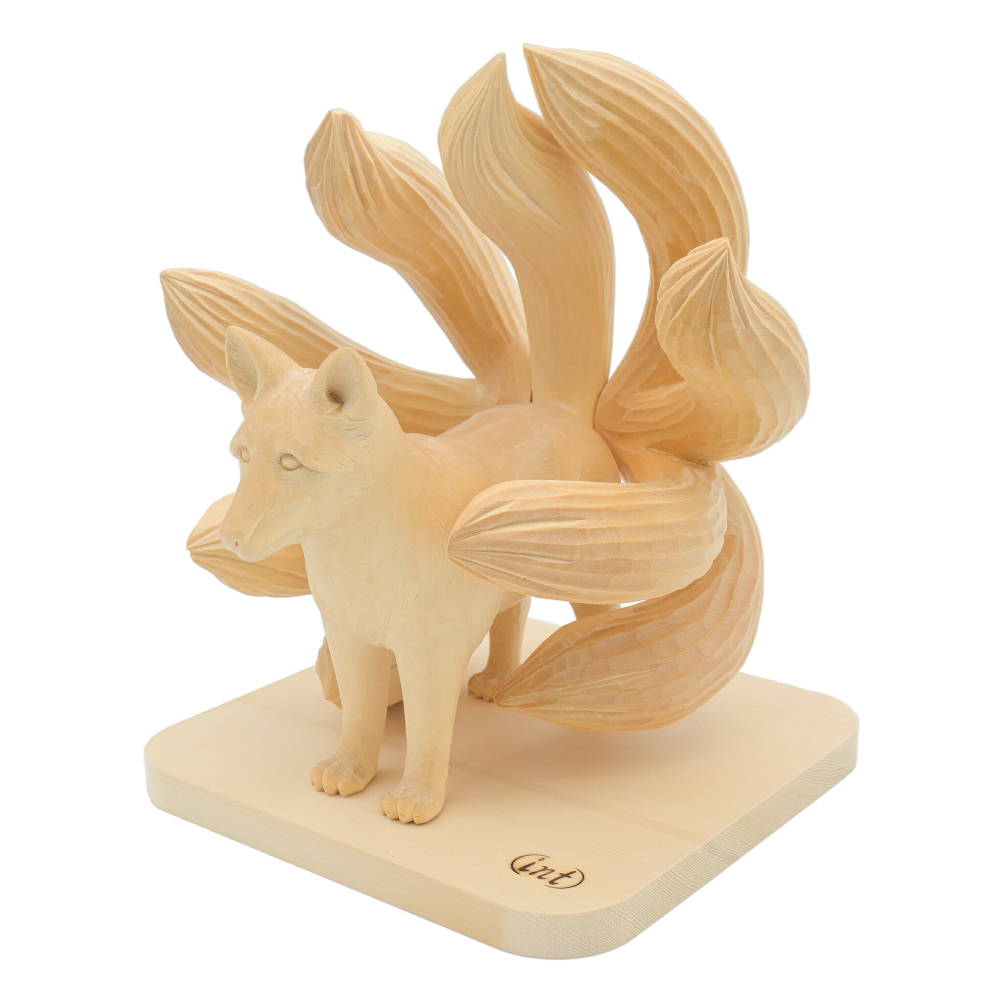 九尾狐 キツネ 香炉 金属細工 茶道具 置物 インテリア 黄銅色