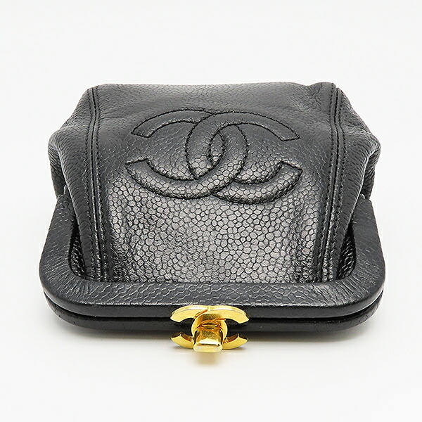 楽天市場】シャネル がま口 財布 キャビアスキン コンパクト