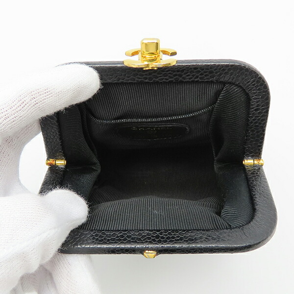 楽天市場】シャネル がま口 財布 キャビアスキン コンパクト