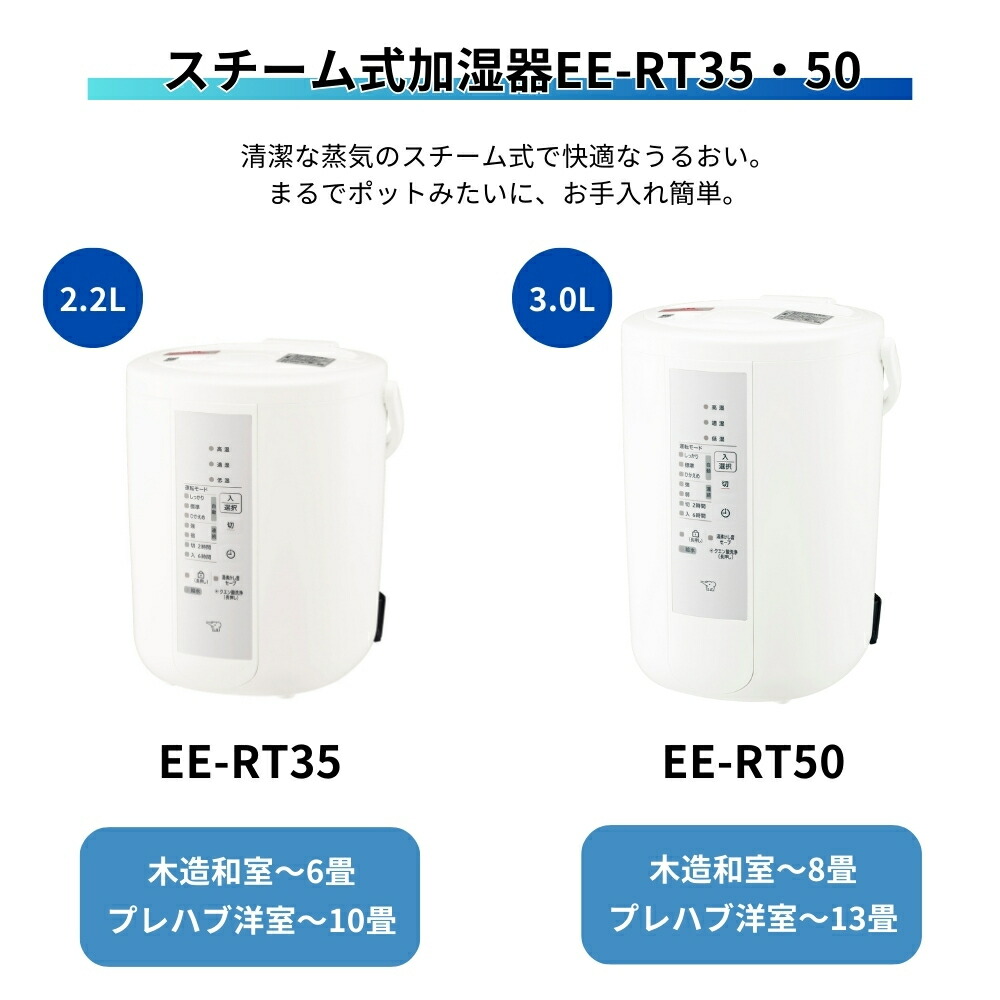 象印 加湿器 EE-RT35-WA 2024年製 2024年製】ZOJIRUSHI スチーム式加湿