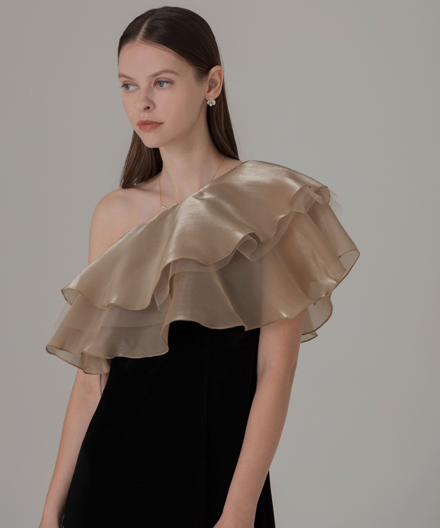 Leja｜LEJA-アシンメトリーティアードフリル3WAYベロアIライン