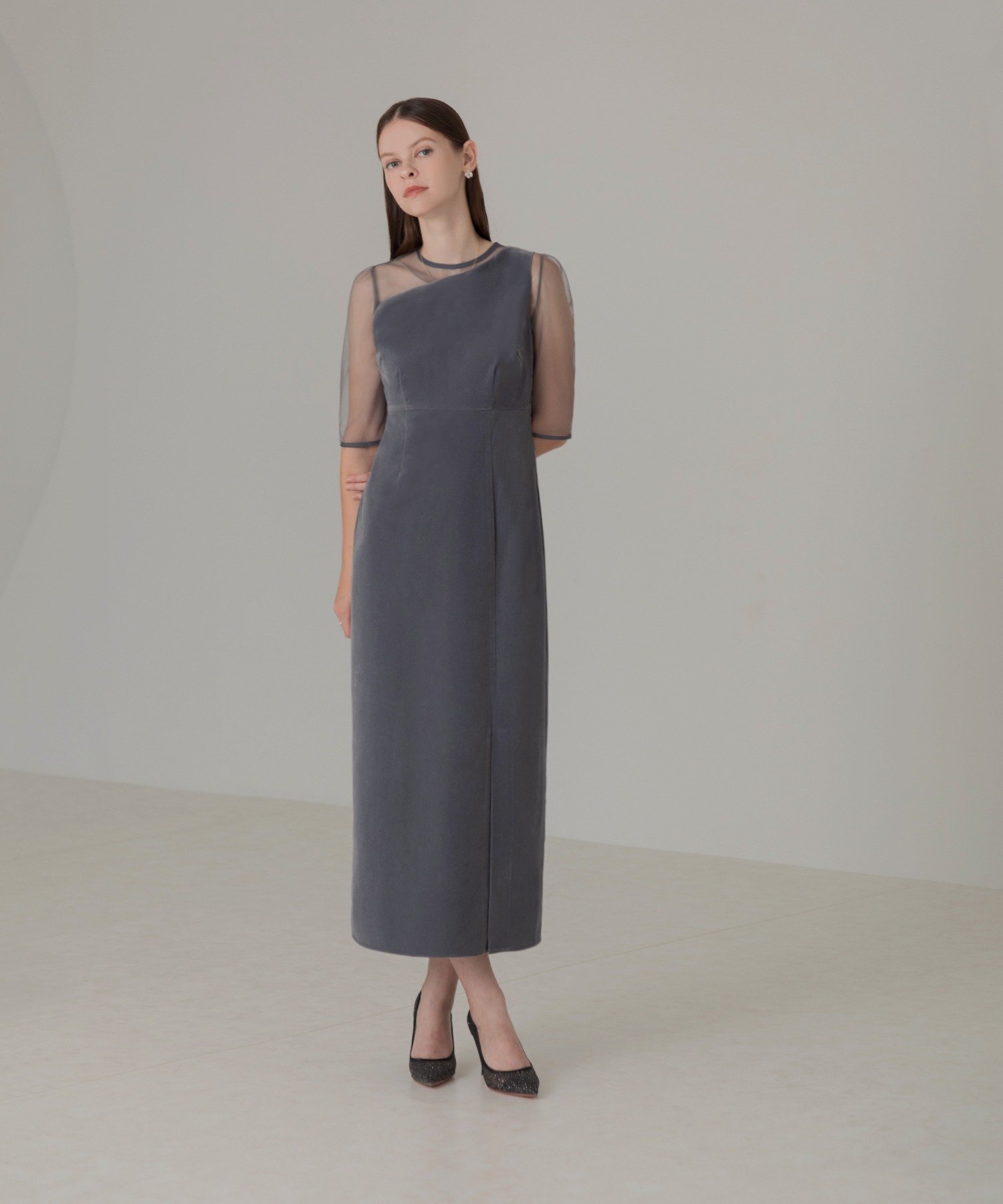 Leja｜LEJA-アシンメトリーティアードフリル3WAYベロアIライン