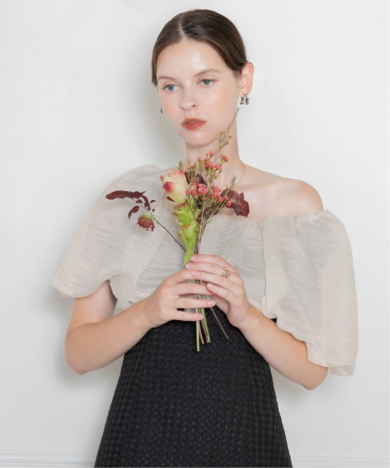 Leja｜LEJA/2WAYオフショルダーワッフル生地マーメイドワンピース