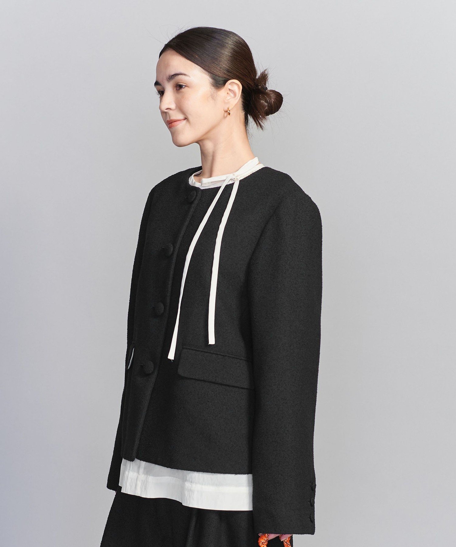 UNITED ARROWS LTD. OUTLET｜ツイードライク ノーカラー ジャケット