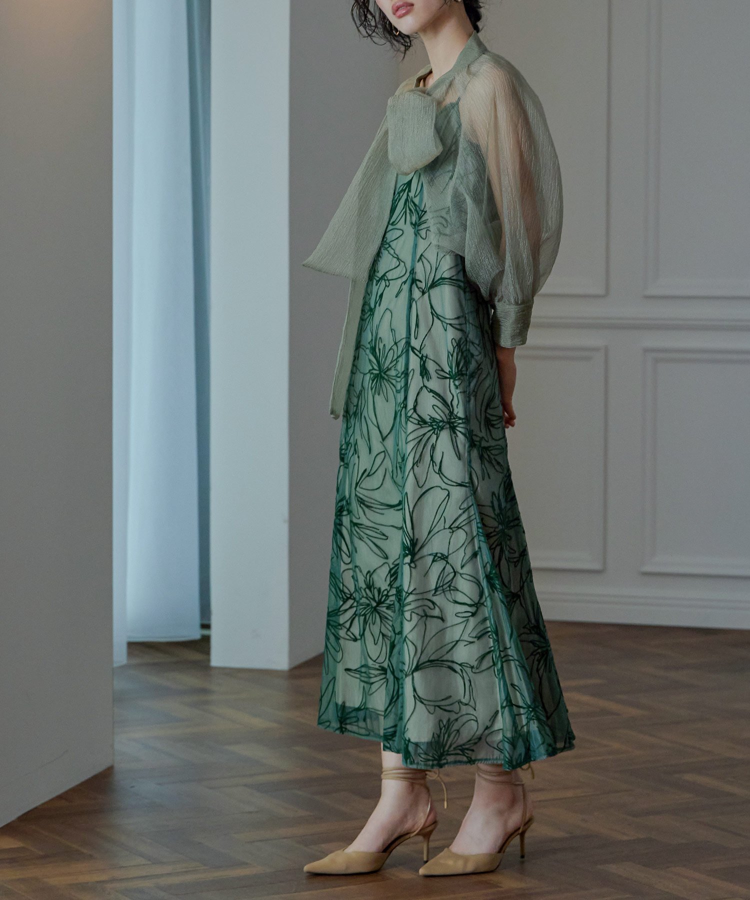 bflat｜ボウタイリボンボレロキャミワンピセットドレス | Rakuten