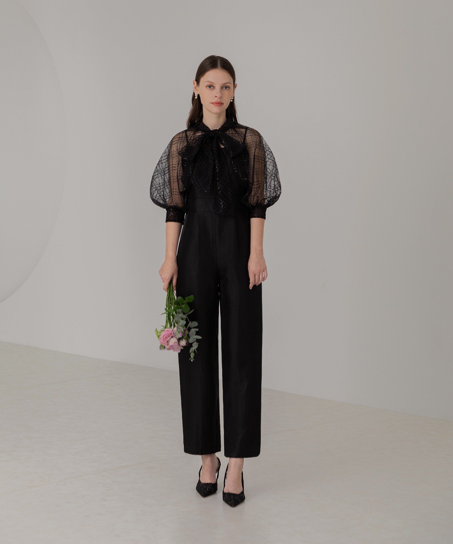 Leja｜LEJA-アシンメトリーティアードフリル3WAYベロアIライン