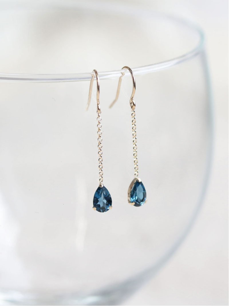 cui-cui｜ロンドンブルートパーズ フック ピアス | K10YG | Rakuten