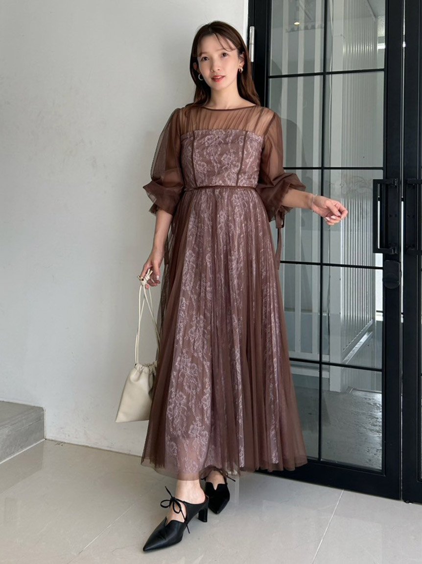 FRAY I.D｜ラメフラワーチュールレイヤードレス | Rakuten Fashion