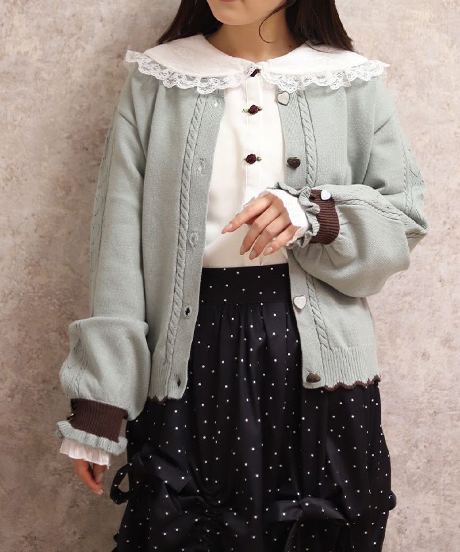 axes femme｜ハート釦バイカラーニットCD | Rakuten Fashion(楽天