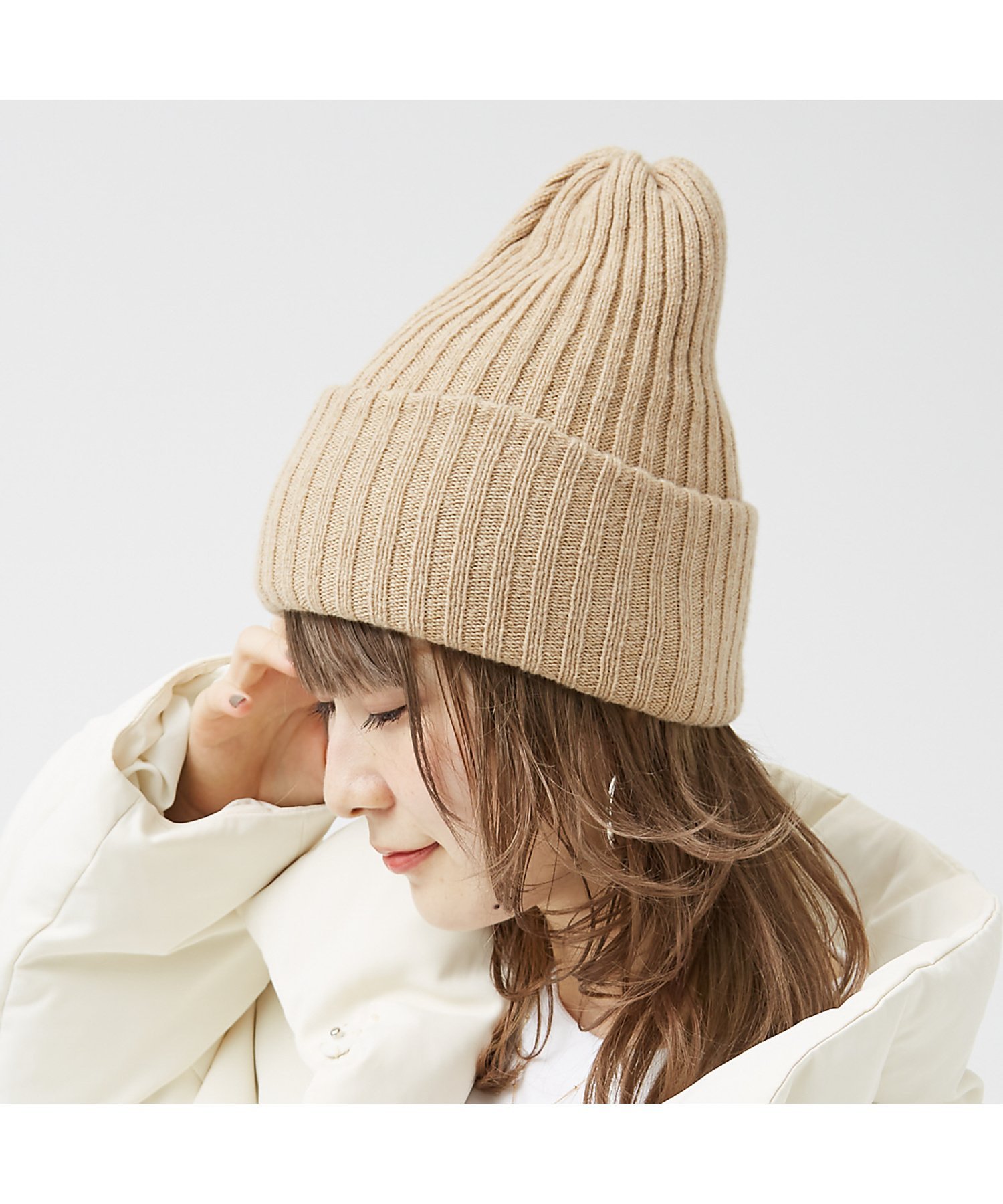 Rouge vif la cle｜【COSY/コージー】リブ編みニットキャップ ビーニー