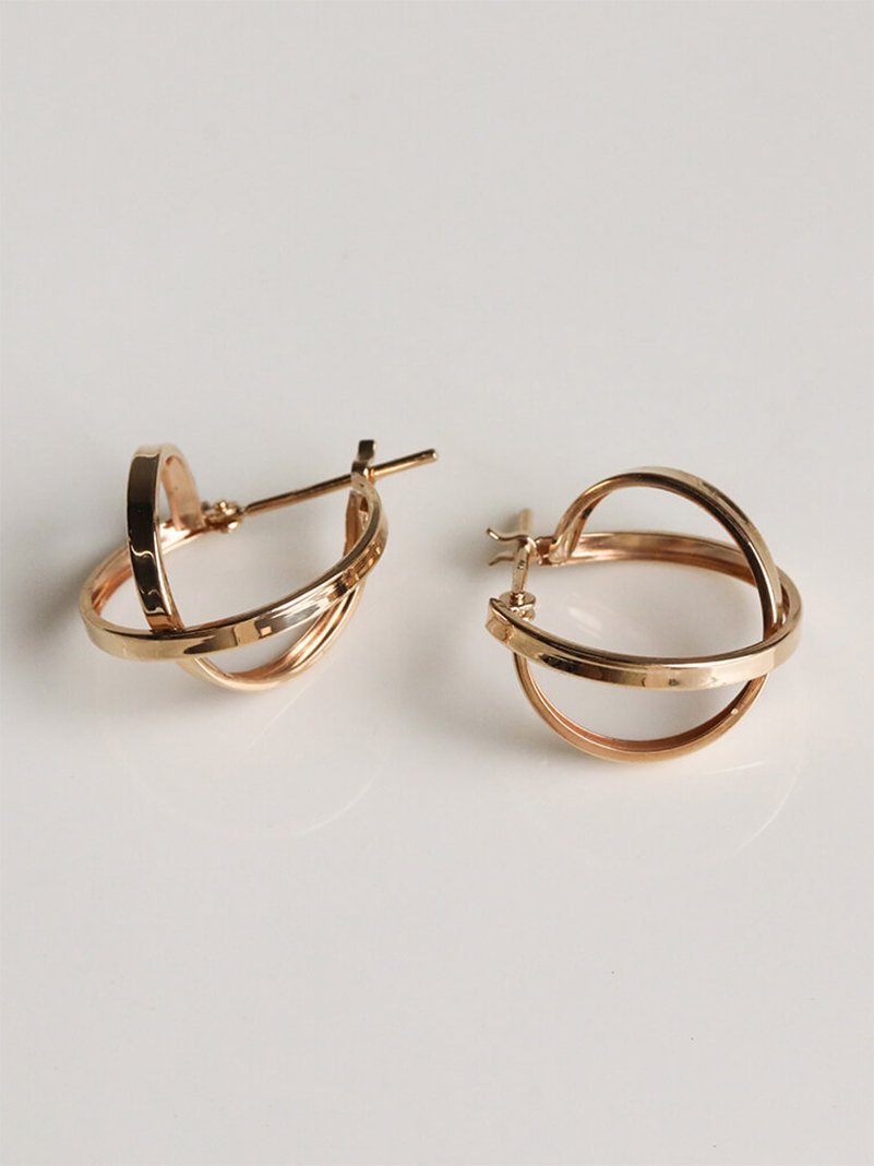 cui-cui｜ゴールド ダブル スナップ フープ ピアス | K10YG | Rakuten