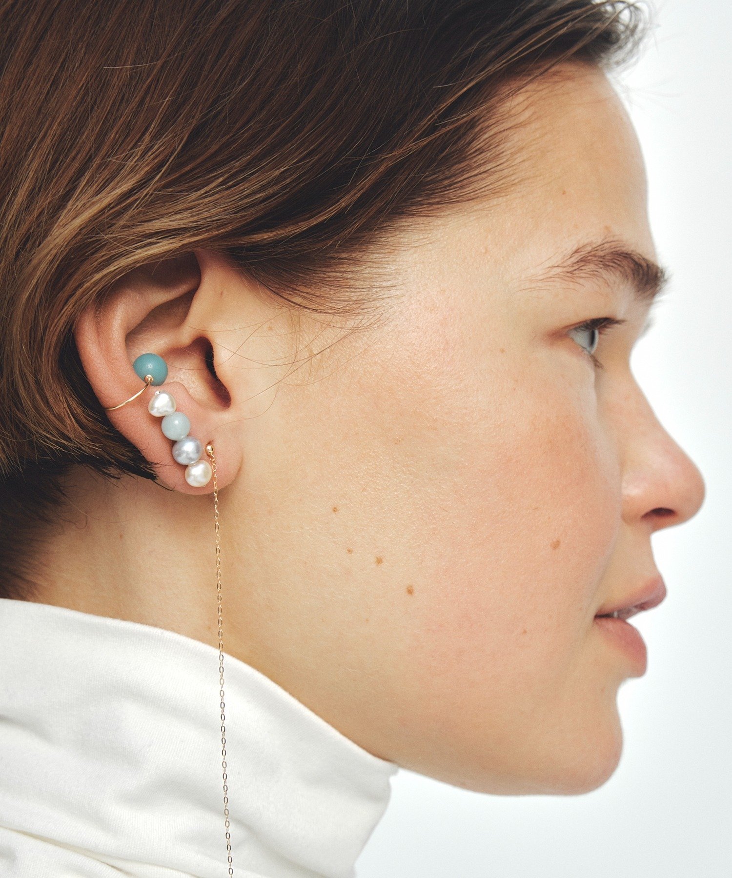 SETUP7｜les bon bon/playfully pearl stud pierce BL/プレイフリー