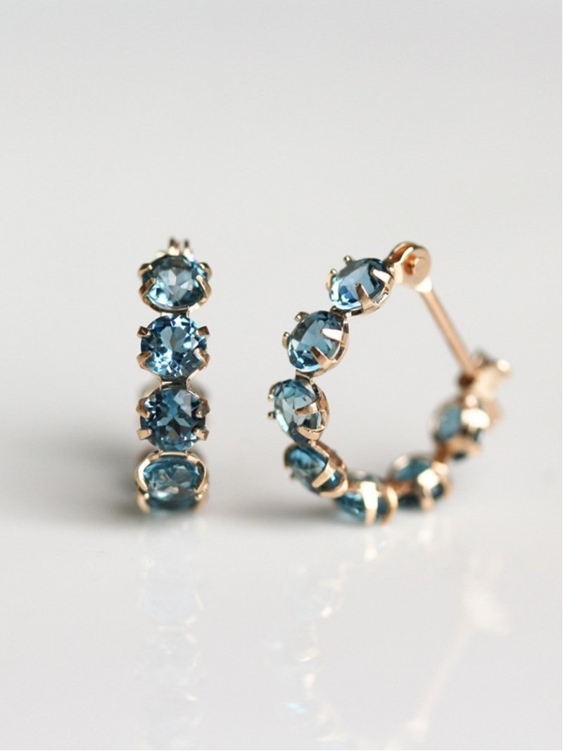 cui-cui｜マルチカラー スナップ フープ ピアス | K10YG | Rakuten