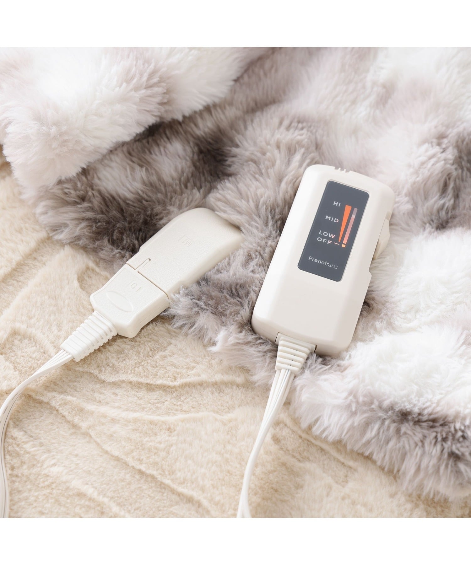 Francfranc｜ヒーター付きブランケット ホワイト | Rakuten Fashion