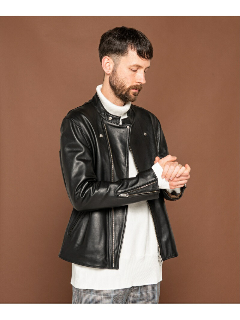 ミスターオリーブ シングルライダースジャケット ソフトレザー 羊革