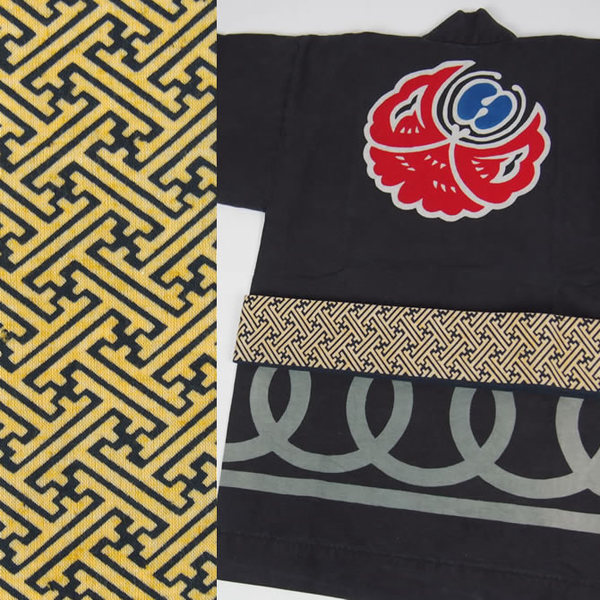 楽天市場】源氏 平ぐけ帯 柄 : サヤ型(紗綾型) 紺 [ お祭り用品 祭り