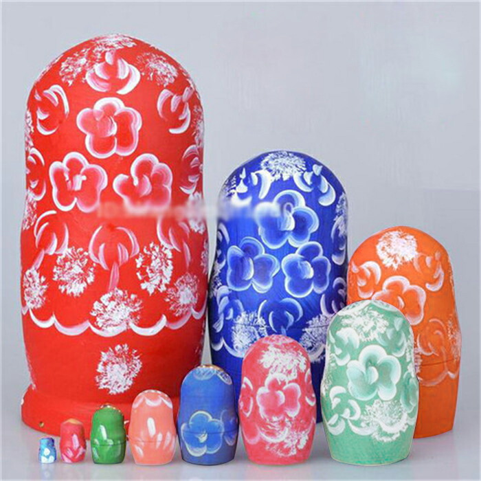 楽天市場】マトリョーシカ 10個セット 木製 伝統工芸 ロシア人形