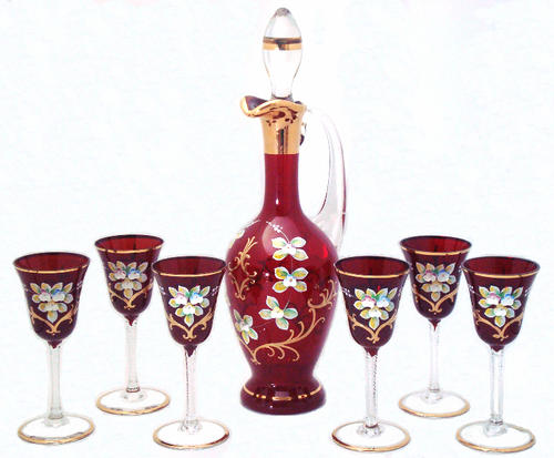 ボヘミアガラス デキャンタ 1930年代西洋 アンティーク クリスタル