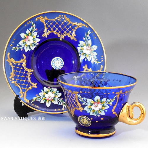 レア ベネチアングラス 金彩ブルー レア ベネチアングラス 金彩ブルー