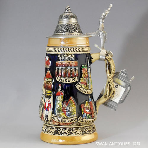 アンティーク 陶器 ビールジョッキ (ビアマグ) 2個セット ビール ビア