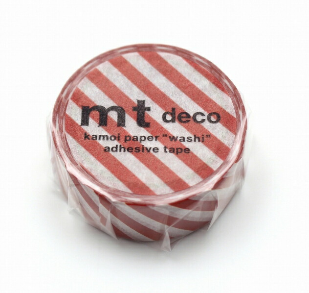 楽天市場】マスキングテープ ストライプ ディープレッド mt deco 15mm