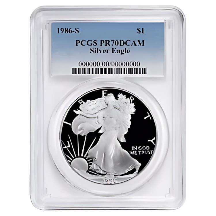 楽天市場】1986-S プルーフ $1 アメリカン シルバー イーグル PCGS