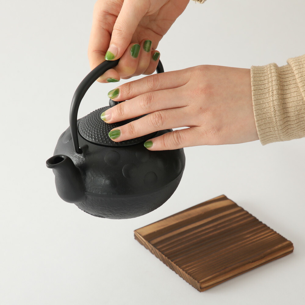 鉄瓶やかん, 製 黒い急須 葉の模様 鉄瓶やかん, 製 黒い急須 葉の模様