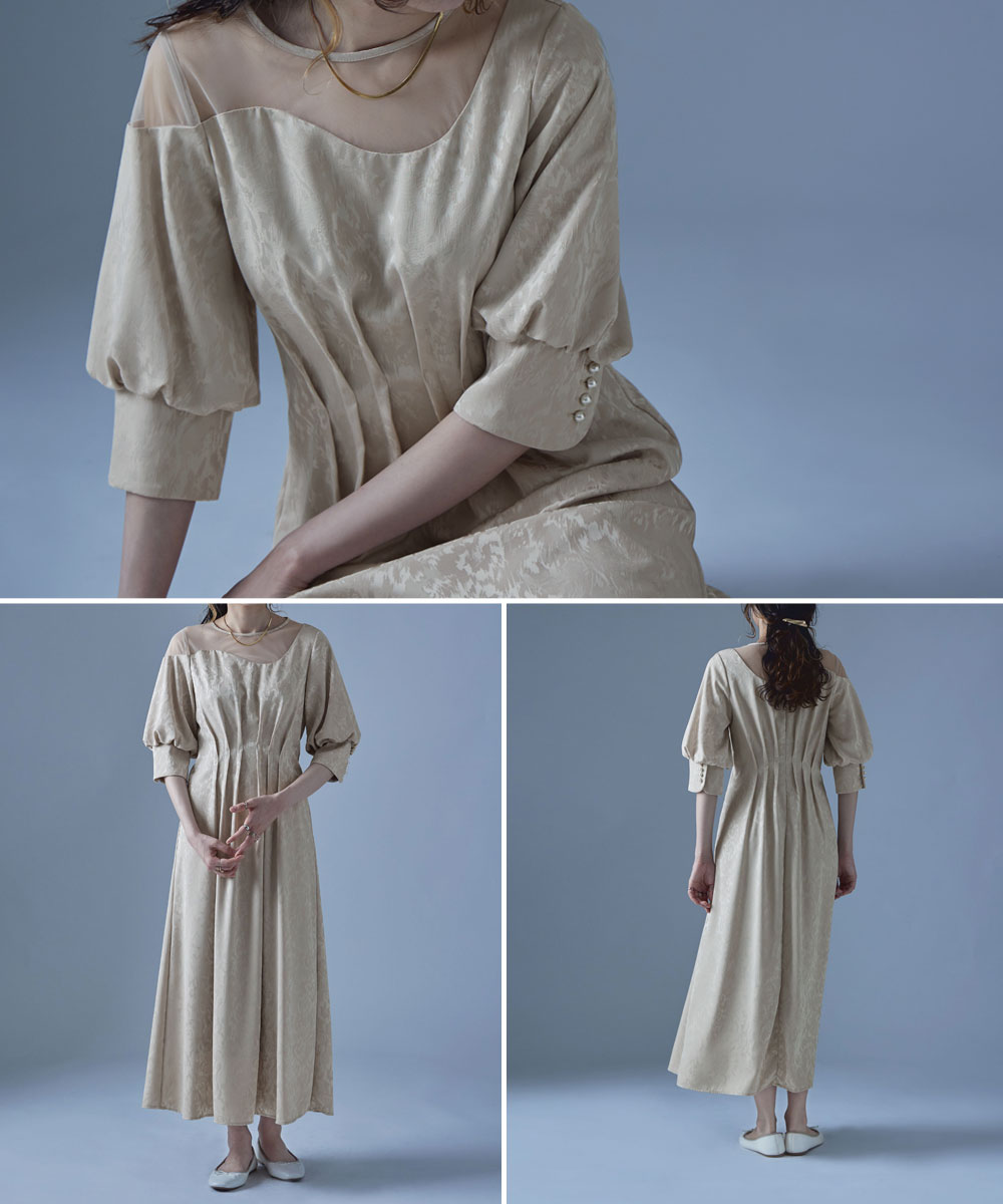 楽天市場】ミアンダリングウエストタックフレアドレス ワンピース