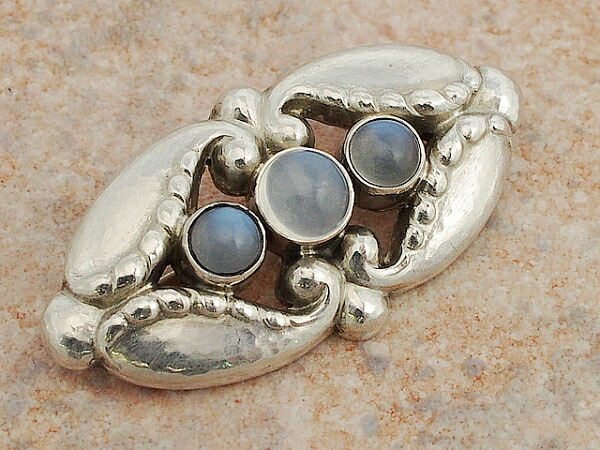 美品 ジョージジェンセン ブローチ 156 ムーンストーン シルバー 925