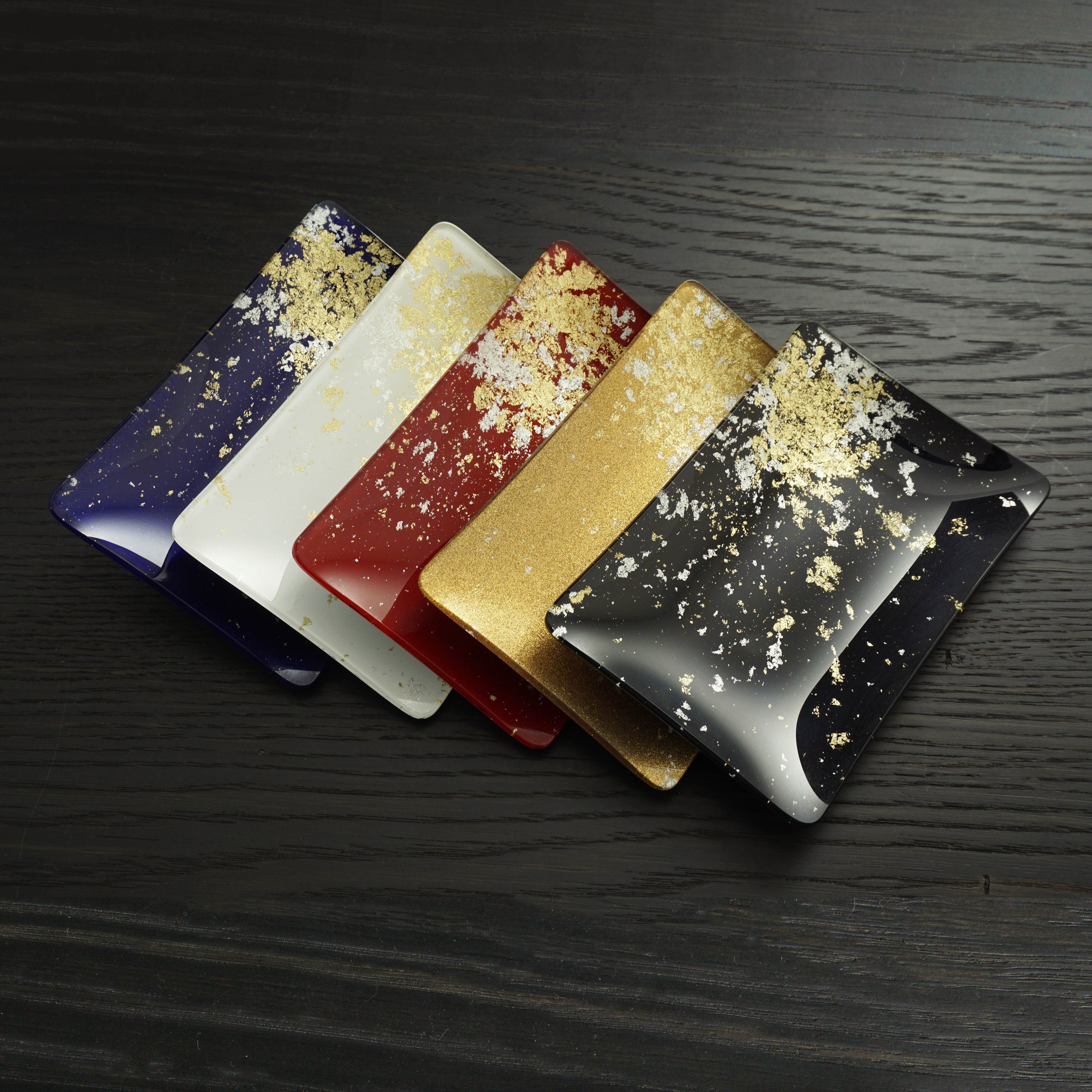 楽天市場】金銀箔ちらし角小皿5枚セット YOSHIHIKO FUJII 漆塗り 伝統